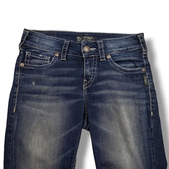 Silver Suki Mid Rise Capri Jeans Womens 28 Mid Rise - Picture 2 of 11